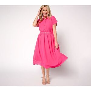 by Stacy London Women's Dress Sz XS Jersey Chiffon Overlay Pink A682925